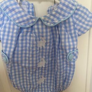 Stitchy fish 3m boys bunny romper